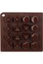 A praline mold that makes 16 delicious desserts, made of silicone, suitable for making pralines or ice cream - brown.