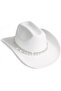 Women's white cowboy hat with wide brim