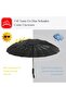 Compact folding umbrella with 16 ribs - black - 3
