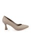 Women's Classic Heeled Shoes Goblet Heel Pointed Toe Matte Leather Slip-On L068.1109 - 2