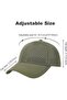 Green Men's Summer Adjustable Performance Cap, Breathable Snap Button, Laser Perforated Mesh Baseball Cap - 4