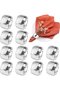 12 round silver napkin rings for festive table decorations.