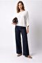 7044 Women's Seasonal Thin Boat Neck Bat Sleeve Knitwear Sweater White - 5