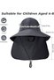 Children's sun hat, with neck protection, breathable, adjustable wide brim, suitable for children aged 3-8, sun protection beach hat. - 3
