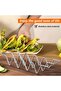 3 taco holders, 26 x 7.5 cm, W-shaped, Mexican kitchen theme, stainless steel construction, suitable for kitchen and outdoor use - 2