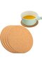 4-Pack Cork Heat Insulation Mats - Heat-Resistant, Flame-Retardant & Scratch-Resistant Kitchen Mats - 190*10mm - For Home Kitchens - Brown