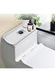 Toilet storage tray, multi-functional bathroom faucet holder, white drain tray, large capacity, non-slip raised railing design, easy to clean.