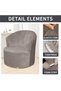 Velvet Banquet Swivel Barrel Chair Cover Medieval Modern Round Club Armchair Solid Decorative Living Room Kitchen Single Sofa Brown - 5