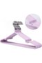 A set of 10 spacious, non-slip clothes hangers made of thickened plastic - perfect for student dorm rooms, space-saving and stylish (purple). - 2