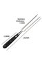 Meat Forks, 2-Pack, Stainless Steel Barbecue Forks, Wooden Handles, 30cm Slicing Forks, Sturdy, Black - 2