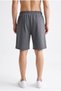 Men's Smoked Above-Knee Shorts Relaxed Fit Casual Sports Bermuda Shorts with Pockets and Laces - 7