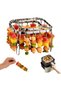 Stainless Steel Air Fryer Skewer Rack Set with 28 Vertical BBQ Meat Skewers.