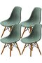 Seashell chair covers, medieval-modern style, jacquard, armless, washable, suitable for kitchens and dining rooms (green, 4-pack).