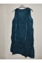 Authentic, Double Layer, No Lycra, 100% Washed, Stonewashed, Pure Cotton, Solid Color, Sleeveless Dress - 6