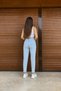 Julia Milano Ice Snow Washed Light Blue Women's Denim Trousers Daily Wear High Waist Mom Jeans (2026) - 3