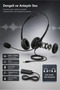 Wired Computer Headset with Microphone – Dual-Ear, Adjustable Office & Study Headset with 3.5mm Jack and Detachable USB Adapter Black - 7