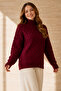 Turtleneck Knitwear Sweater R4518 Claret Red - 2