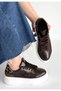 Jetan Brown Patent Leather Lace-Up Sports Shoes - 2
