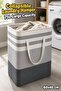 1 Cotton Linen Foldable Laundry Hamper Basket Waterproof Freestanding Large Capacity Bedroom Bathroo