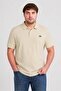 Men Regular Fit Embroidered Logo Short Sleeve Polo Shirt, Light Beige