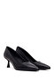 Women's Black Thin Heeled Leather Stiletto Af200020Dv - 2