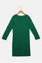 Kids Girl Embroidered Long Sleeve Dress, Green - 3