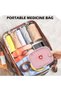 2pcs Medicine Bag Oxford Fabric Emergency Medical Portable Small Holder Empty Travel Pharmacy Square Organizer Home School pink gray - 4