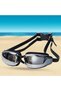 Two pairs of waterproof professional swimming goggles with safety buckles, suitable for water sports - Black - 3