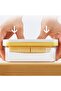 Butter Dish with Lid & Knife - Refrigerator Cheese Storage Box - Yellow - 10x17x7 cm - 6