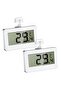 Refrigerator Thermometer Set, Two Mini Freezer Thermometers with Easy-to-Read LCD Display and Indoor Freeze Protection