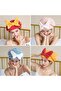 2-Pack Microfiber Hair Drying Towel Wraps, Tie-On Quick-Dry Hair Dryer Covers with Bag, Pink + Blue - 5