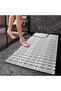 Non-slip, mildew-resistant shower mat, 90 x 40 cm, shower tray mat, bathroom tile, bathtub (off-white)