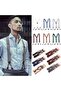 Men's Elastic Y-Back Suspenders, Adjustable Non-Slip 6-Buckle Pants Holder (Green) - 2