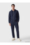 Ozmarka New Season Navy Blue Hooded Men's Zippered Sweatshirt - 2