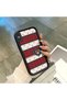 Cute Bear Protective Case Compatible with iPhone X/Xs, Mix of Plaid and Lines, Impact Blocking