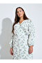 Plus Size Floral Print Balloon Sleeves A-Line Maxi Dress - 2