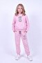 Girl's 3-Piece Printed Kangaroo Pocket Hooded Tracksuit Set - 2