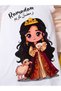 Girls White Ramadan Graphic Dress - 5