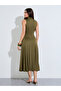 Green Sleeveless A-Line Maxi Dress - 5