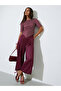 Burgundy Polka Dot Asymmetric Hem Knit Top - 2