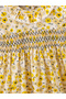Girls Floral Print Smocked A-Line Dress - 4