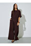 Coffee Brown Textured Top and Wide Leg Trousers Co-ord Set - 6
