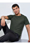 Men Olive Raglan Sleeve Muscle Fit T-Shirt