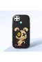 Realme C25Y Compatible Case Camera Protector Black Silicone Couple Phone Case with Character Pattern