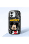 Oppo A6 Pro Compatible Case Camera Protector Black Silicone Couple Phone Case Character Patterned