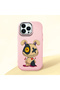 iPhone 13 Pro Max Compatible Case Camera Protector Pink Silicone Couple Phone Case Character Patterned