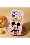 Redmi Note 12 Pro Speed Compatible Case Camera Protector Pink Silicone Couple Phone Case with Character Pattern - 2