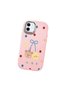 iPhone 11 Compatible Case Camera Protector Pink Silicone Couple Phone Case with Bear Pattern - 3