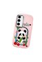 Samsung Galaxy S23 Compatible Case Camera Protector Pink Silicone Couple Phone Case Panda Pattern - 3