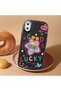 iPhone XS Max Compatible Case Camera Protector Black Silicone Couple Phone Case Heart Pattern - 2